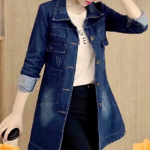 NWT DENIM JACKET EXTRA LONG